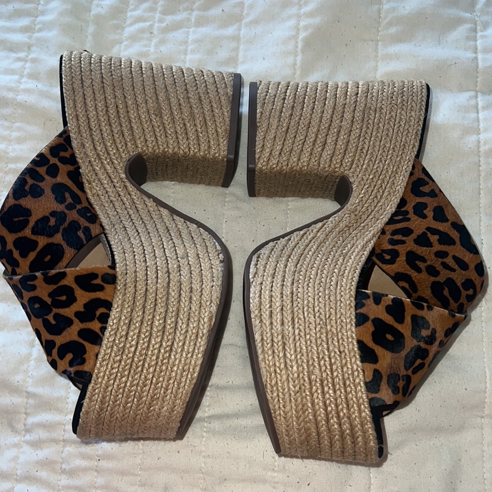 SCHUTZ Leopard Print Platform Sandals - Brown & Black - Picture 5 of 9